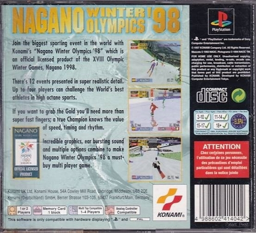 Nagano Winter Olympics 98 - PS1 (B Grade) (Genbrug)